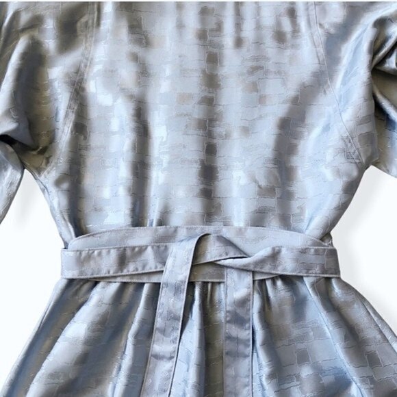 Vintage 80s Leslie Fay Jacquard Metallic Midi Dress Small - Picture 8 of 16